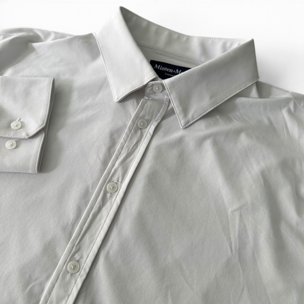 Mizzen+Main Leeward Dress Shirt Men XL Off White Classic Fit Stretch Performance